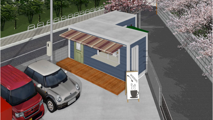 デッドスペースを生ませないコンパクトな店舗