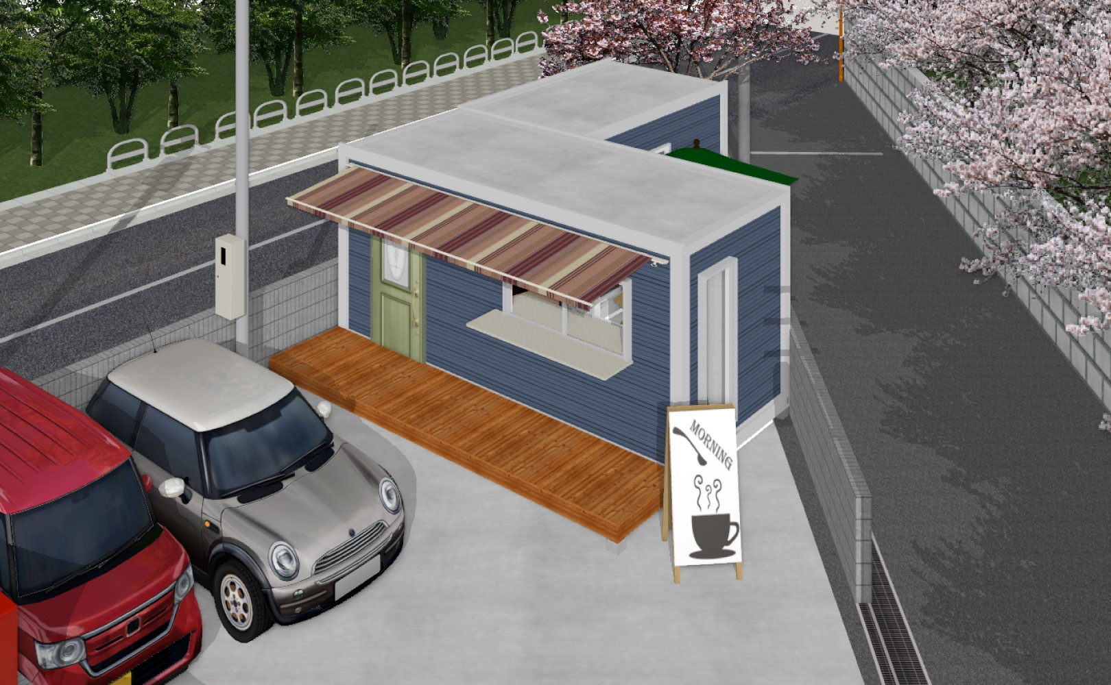 デッドスペースを生ませないコンパクトな店舗