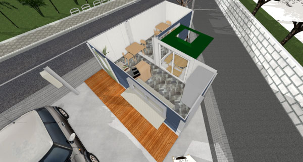 デッドスペースを生ませないコンパクトな店舗